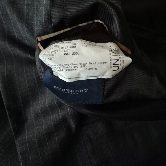 Burberry London Wool Pinstripe Blazer Charcoal Grey, Classic Suit Jacket - Picture 13 of 13